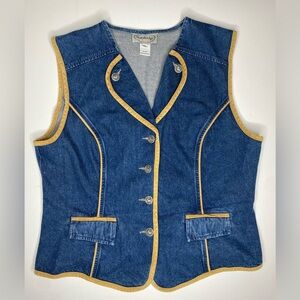 Vintage Denim and Corduroy Western Vest Sz 14